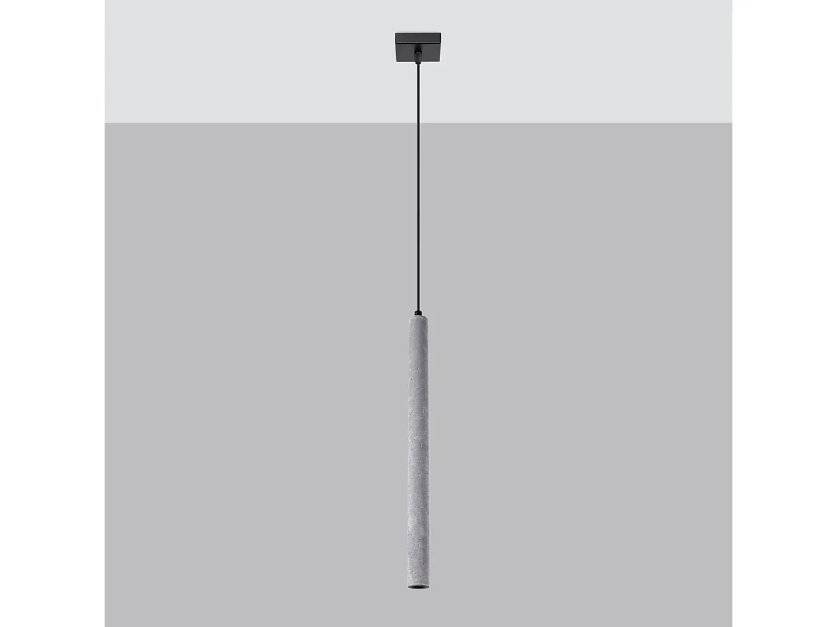 Lampy wiszące nowoczesny Brill, beton - 1 źródło światła 4000K - L.3.5 x H.120 cm - szary