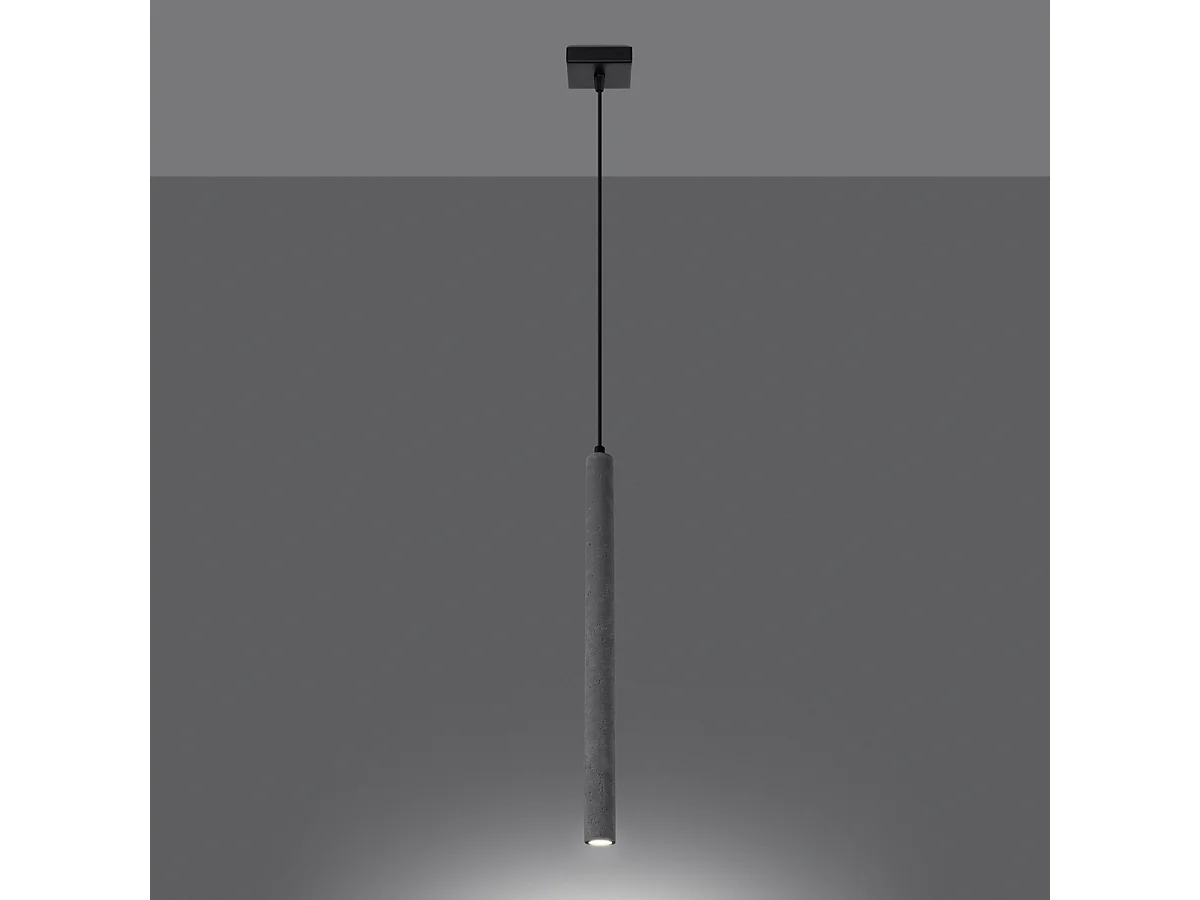 Lampes suspendues Brill moderne en béton - 1 sources lumineuses 4000K - L.8 x H.120 cm - gris