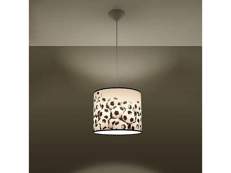 Lampes suspendues Calcio b moderne en PVC - 1 sources lumineuses 3000K - L.30 x H.82 cm - blanc noir