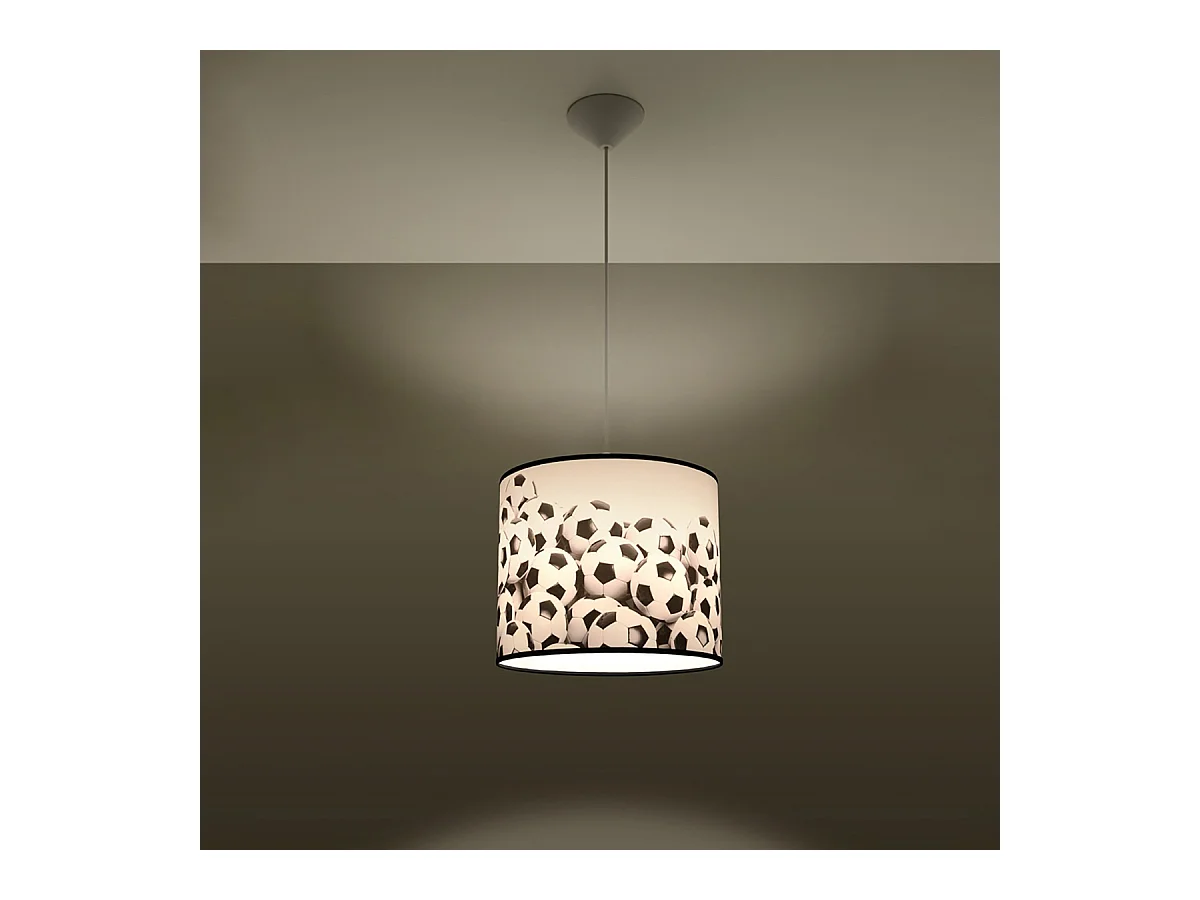 Lampes suspendues Calcio b moderne en PVC - 1 sources lumineuses 3000K - L.30 x H.82 cm - blanc noir