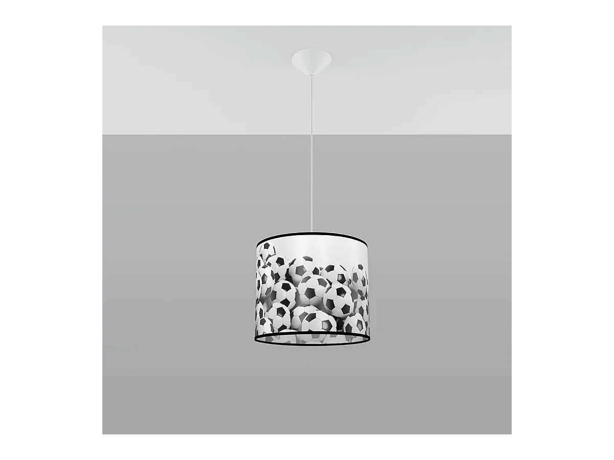 Lampes suspendues Calcio b moderne en PVC - 1 sources lumineuses 3000K - L.30 x H.82 cm - blanc noir