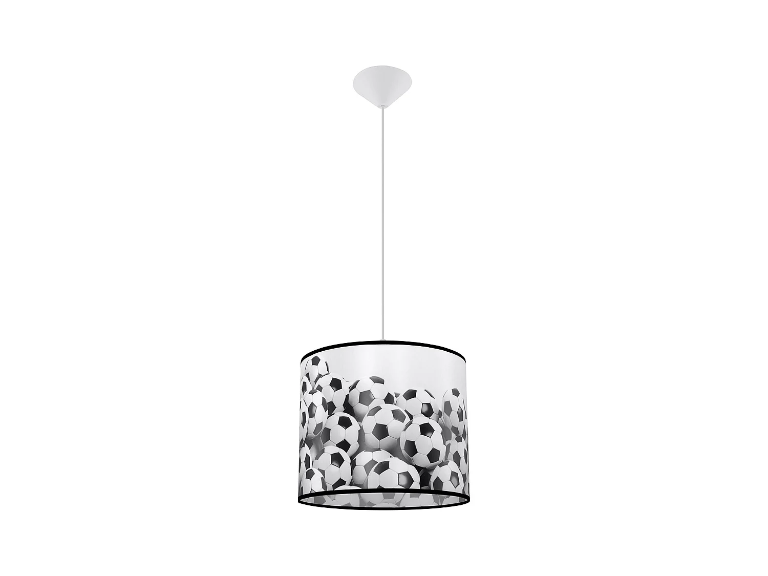 Lampes suspendues Calcio b moderne en PVC - 1 sources lumineuses 3000K - L.30 x H.82 cm - blanc noir