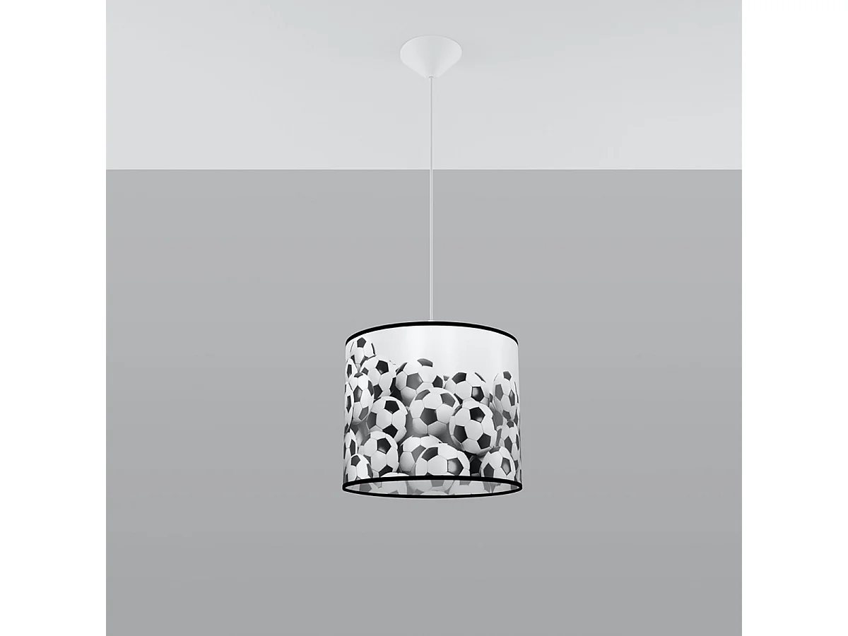 Lampes suspendues Calcio b moderne en PVC - 1 sources lumineuses 3000K - L.30 x H.82 cm - blanc noir