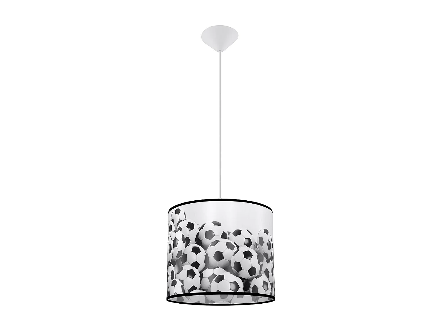 Lampes suspendues Calcio b moderne en PVC - 1 sources lumineuses 3000K - L.30 x H.82 cm - blanc noir