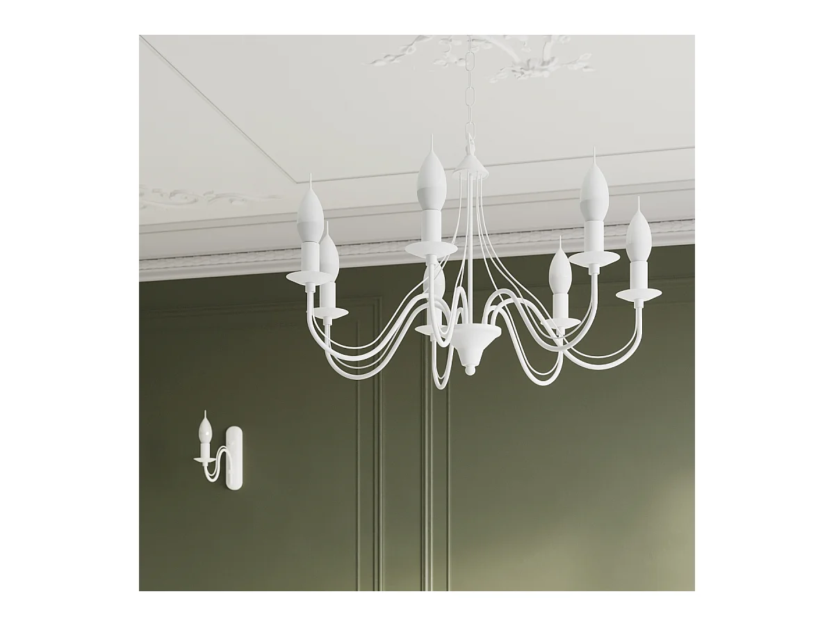 Lustres Vivow moderne en acier - 3 sources lumineuses 3000K - L.60 x H.80 cm - blanc