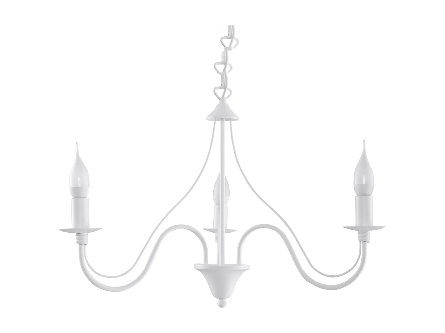 Lustres Vivow moderne en acier - 3 sources lumineuses 3000K - L.60 x H.80 cm - blanc