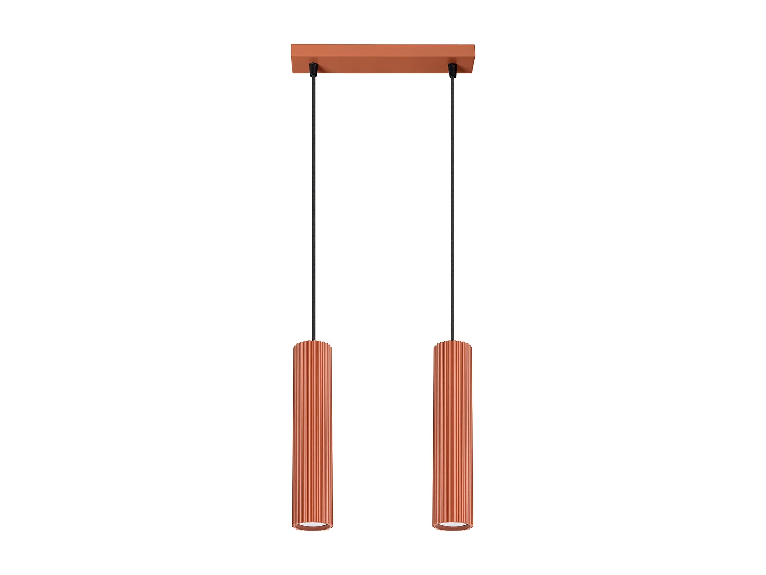 Lampa wisząca minimalistyczny Gloow, aluminium - 2 źródło światła 4000K - L.30 x H.90 cm - ochra czerwona