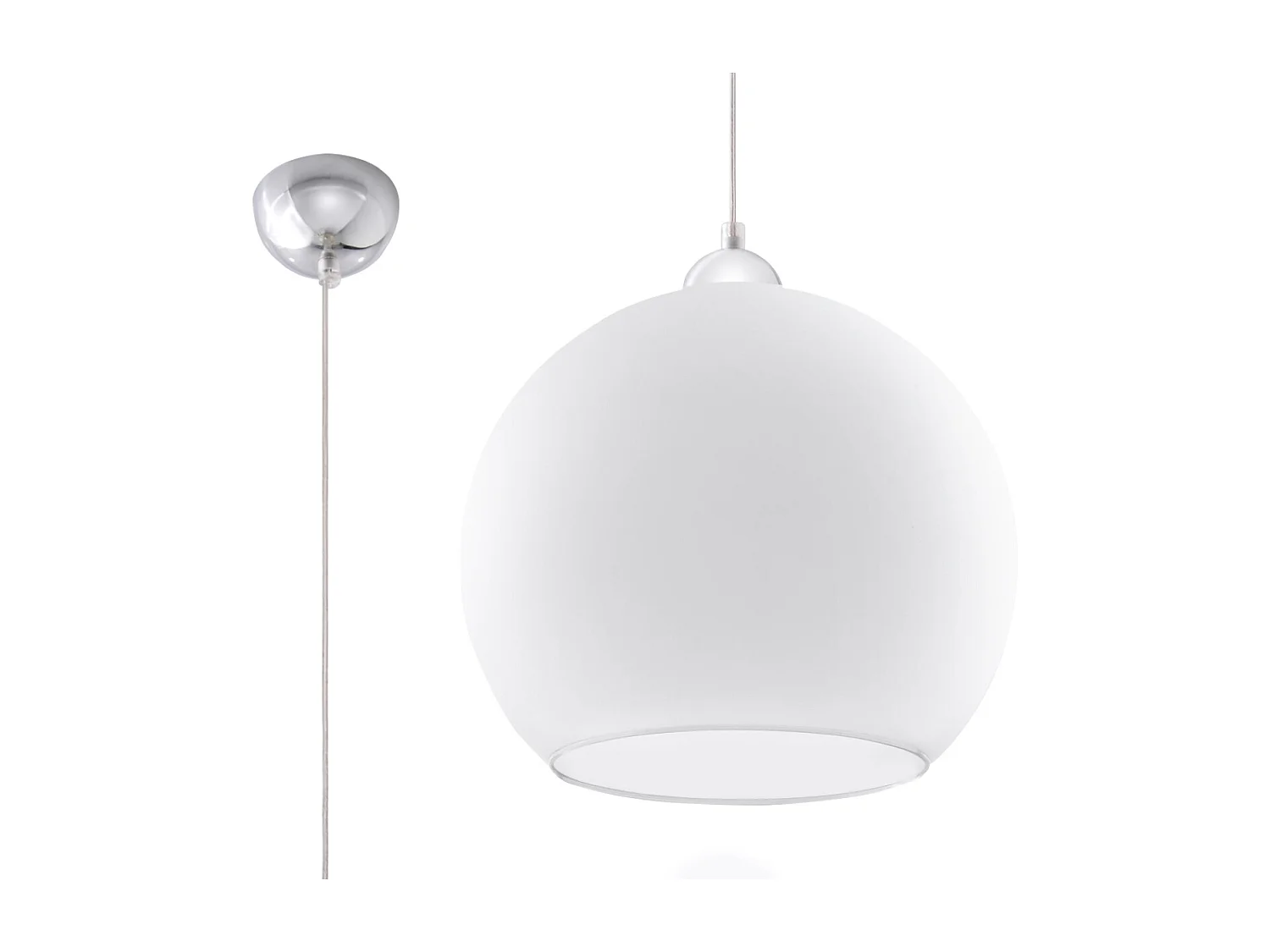 Lampes suspendues Esfera minimaliste en acier/verre - 1 sources lumineuses 3000K - L.30 x H.120 cm - blanc