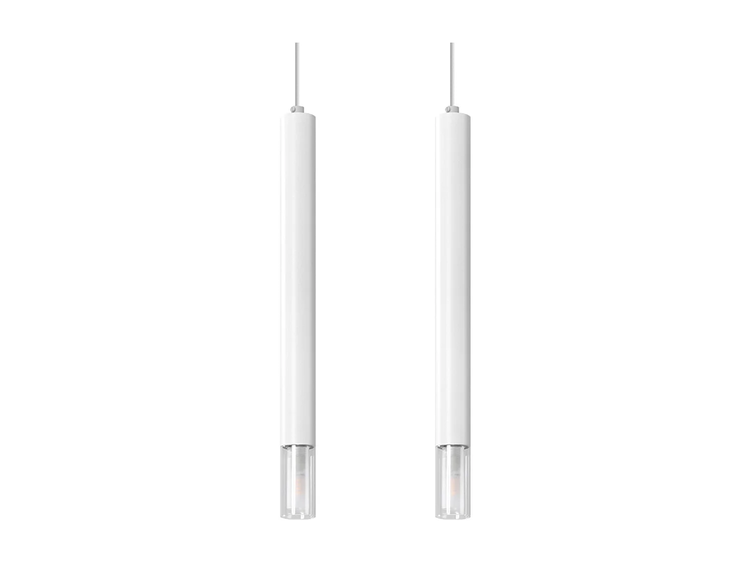 Lampy wiszące nowoczesny Eclim, stal/szkło - 2 źródło światła 3000K - L.30 x H.120 cm - biały