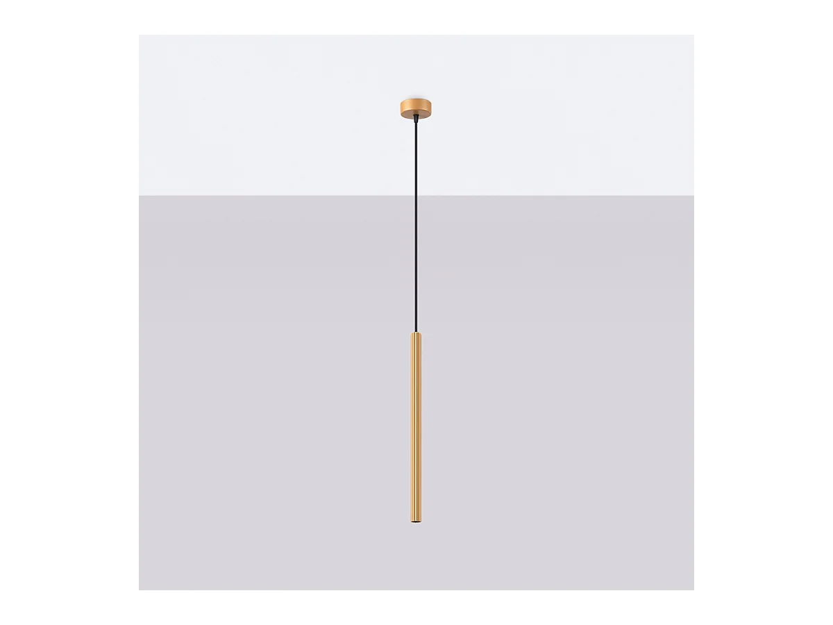 Lampy wiszące nowoczesny Elara, stal - 1 źródło światła 3000K - L.8 x H.120 cm - złoty