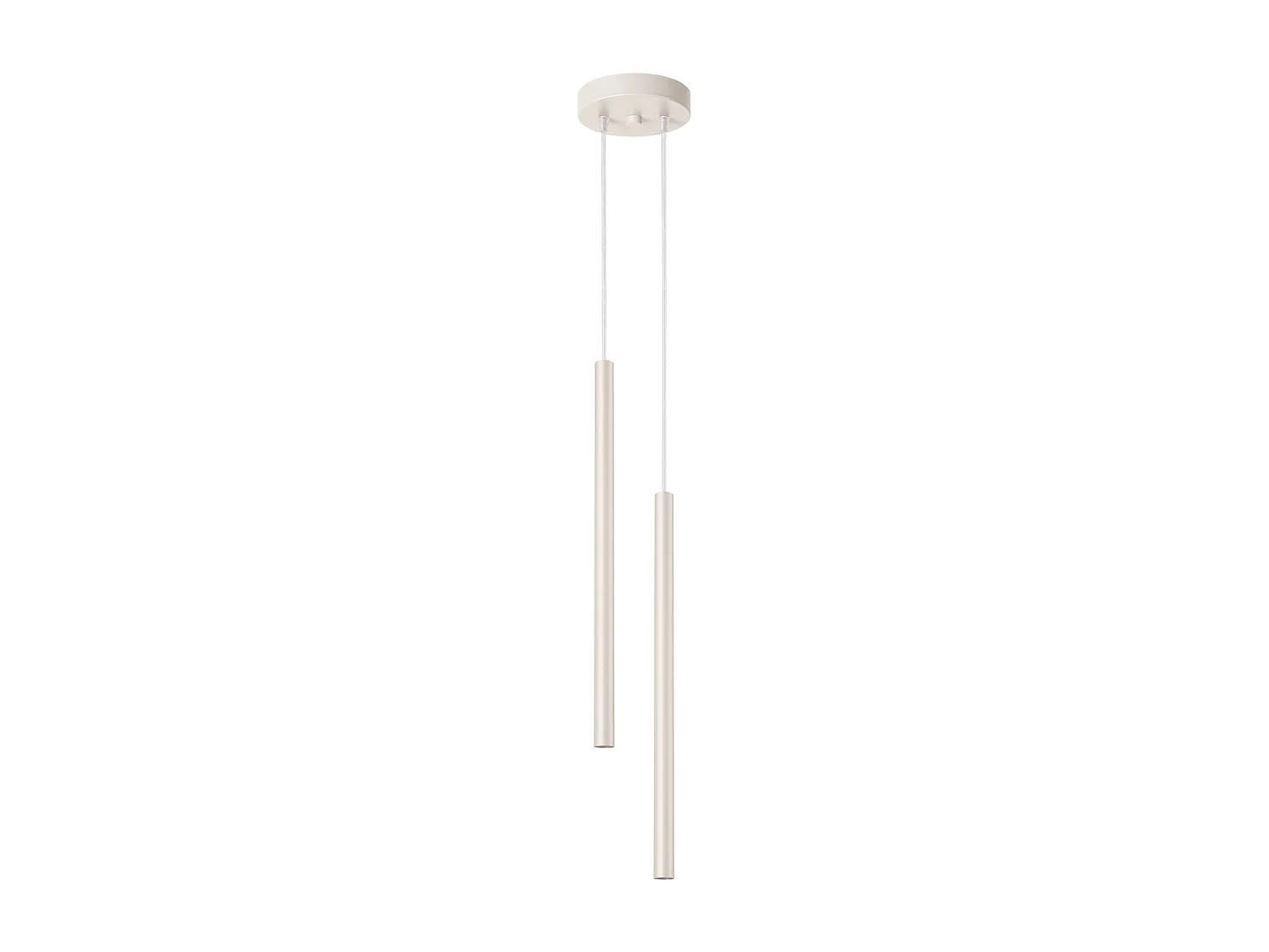 Lampe à suspension Brill moderne en acier - 2 sources lumineuses 3000K - L.15 x H.104 cm - beige