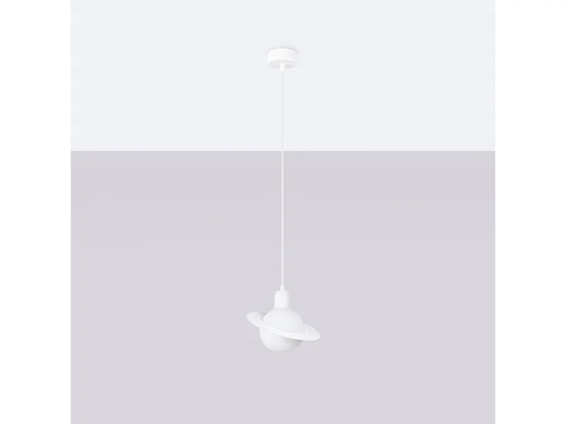 Lampy wiszące nowoczesny Gloxo, stal - 1 źródło światła 4000K - L.20 x H.125 cm - biały