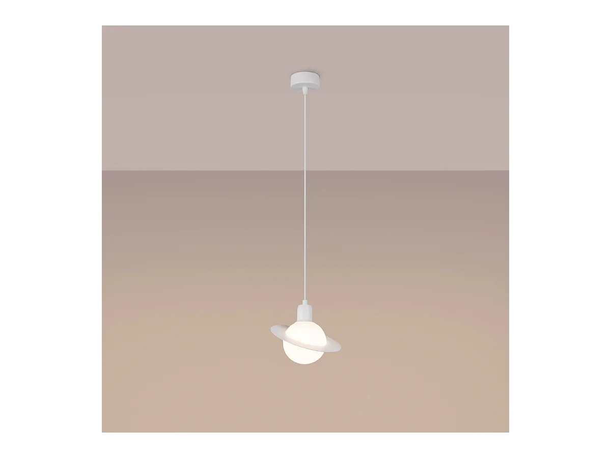 Lampy wiszące nowoczesny Gloxo, stal - 1 źródło światła 4000K - L.20 x H.125 cm - biały