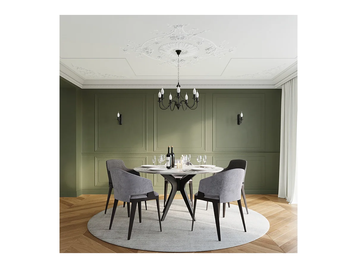 Kronleuchter Vivow modern aus  Stahl - 5 lichtquellen 3000K - L.60 x H. cm - Schwarz