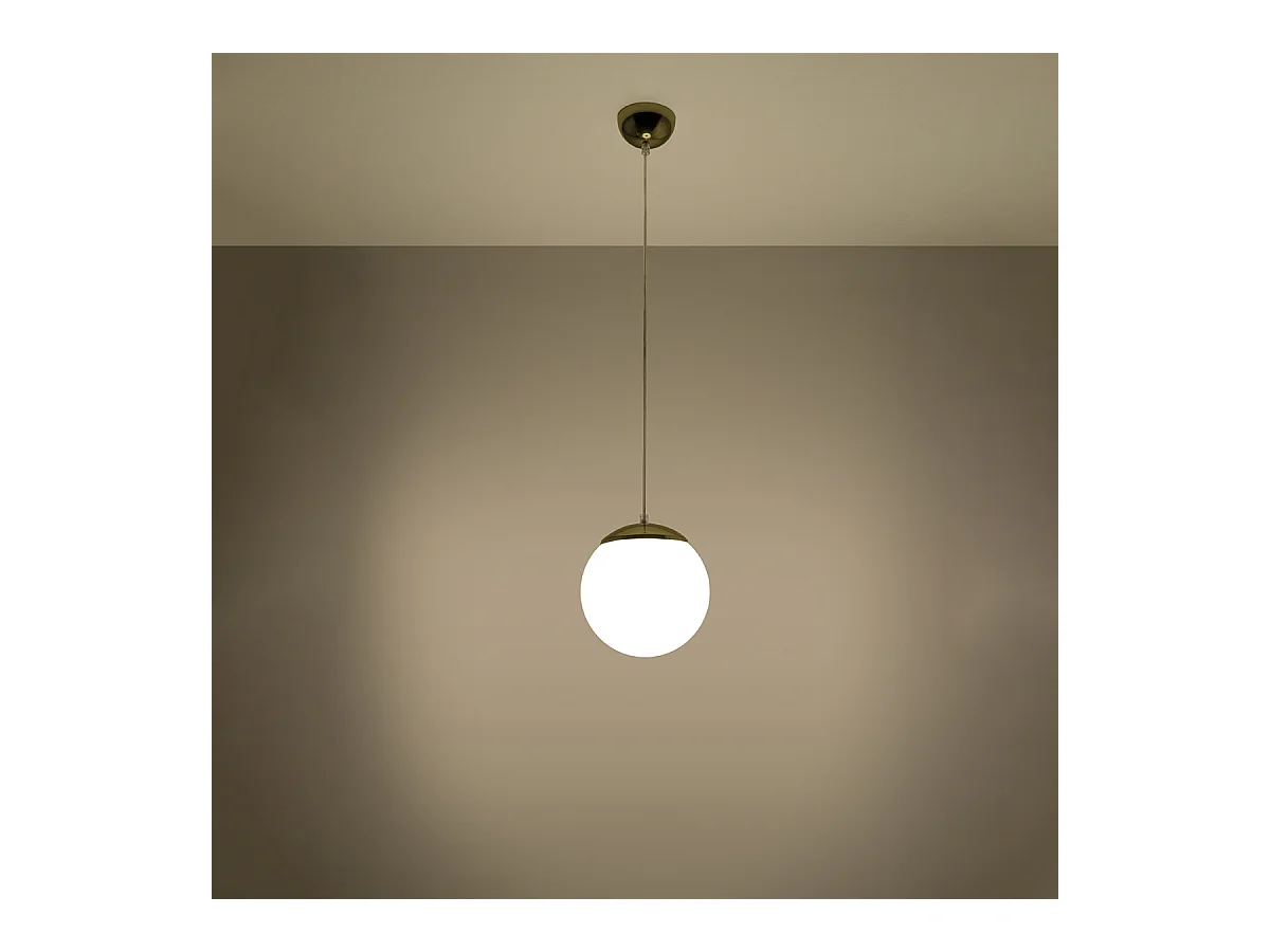 Lampes suspendues Stera minimaliste en acier/verre - 1 sources lumineuses 3000K - L.20 x H.110 cm - or blanc