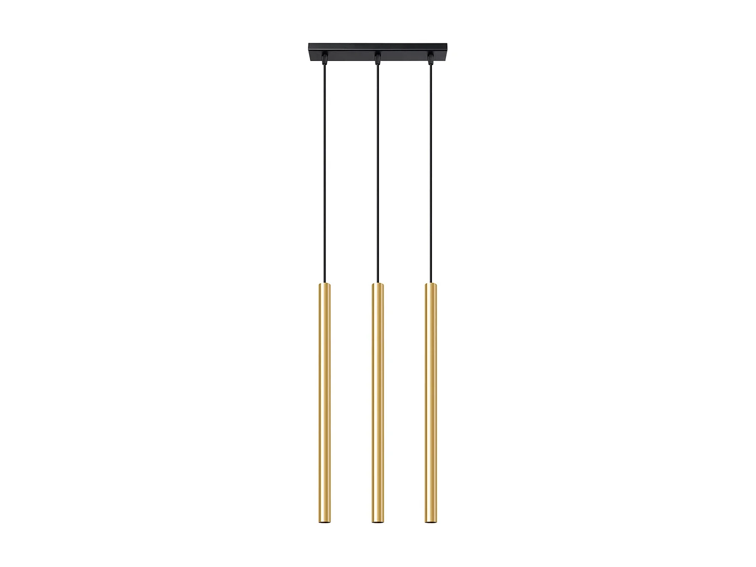 Lampes suspendues Brill moderne en acier - 3 sources lumineuses 3000K - L.30 x H.90 cm - éclat doré