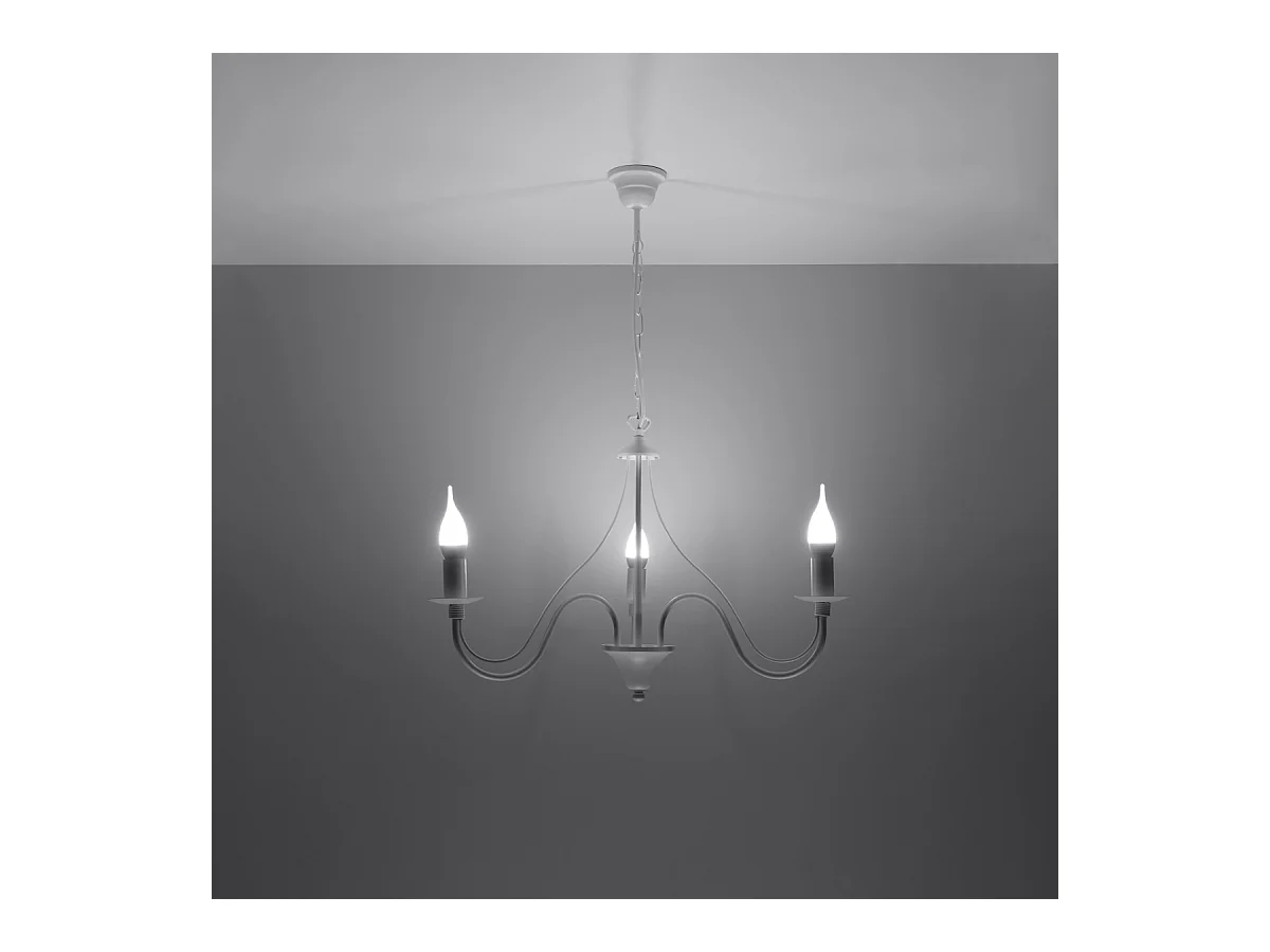 Lustres Vivow moderne en acier - 3 sources lumineuses 4000K - L.60 x H.80 cm - blanc