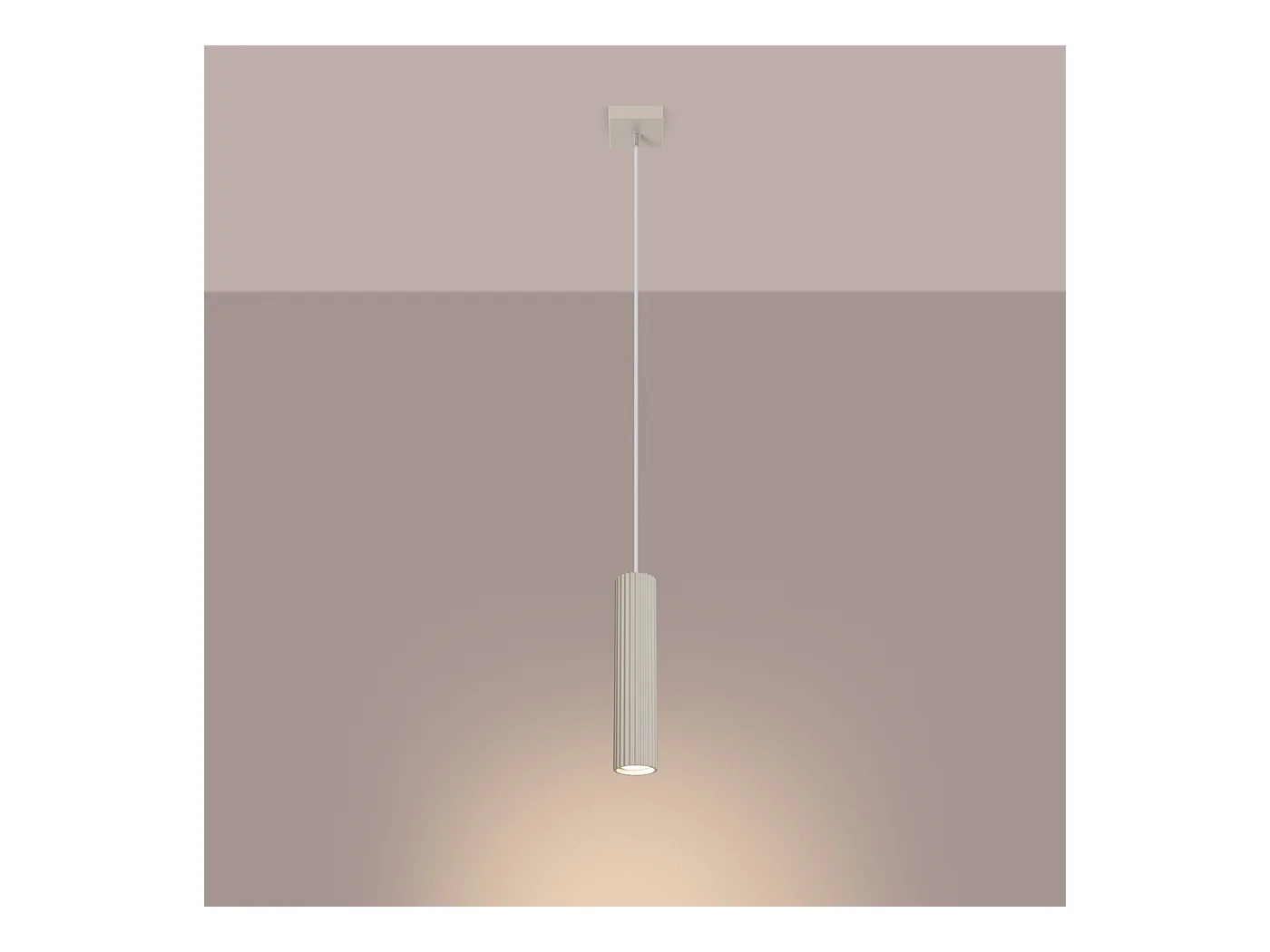 Hanglamp Gloow minimalistisch van  - 1 lichtbronnen 4000K - L.8 x H.118 cm - beige