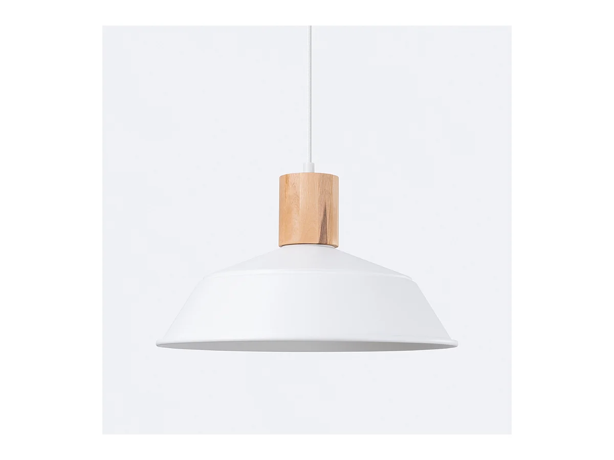 Lampy wiszące skandynawski Fanova, stal - 1 źródło światła 3000K - L.34 x H.120 cm - biały