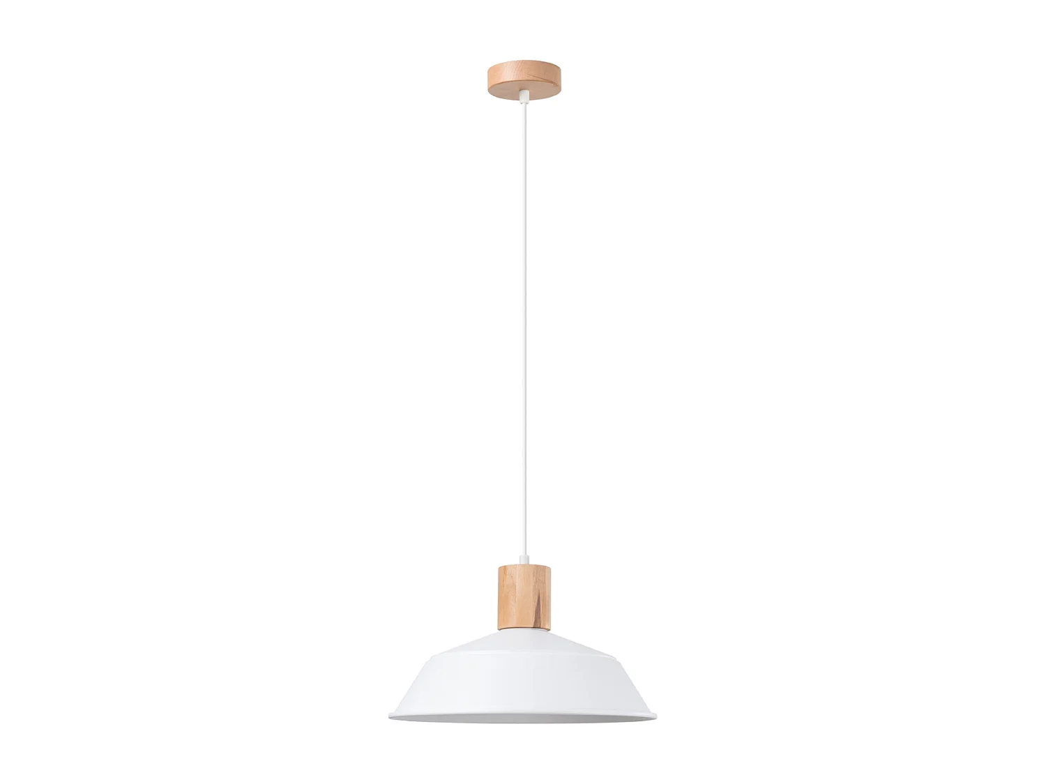 Lampes suspendues Fanova scandinave en acier - 1 sources lumineuses 3000K - L.34 x H.120 cm - blanc