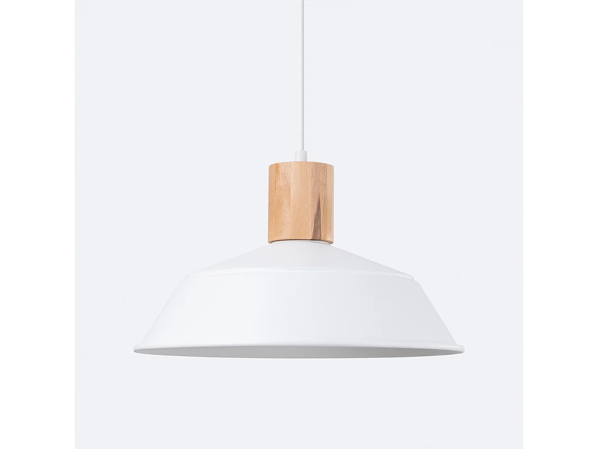 Lampes suspendues Fanova scandinave en acier - 1 sources lumineuses 3000K - L.34 x H.120 cm - blanc