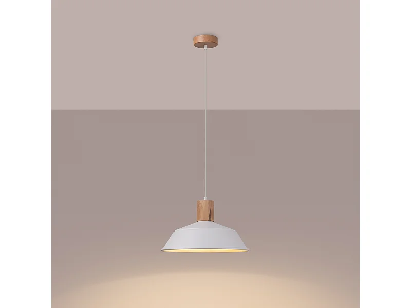 Hanglampen Fanova Scandinavisch van  - 1 lichtbronnen 3000K - L.34 x H.120 cm - wit