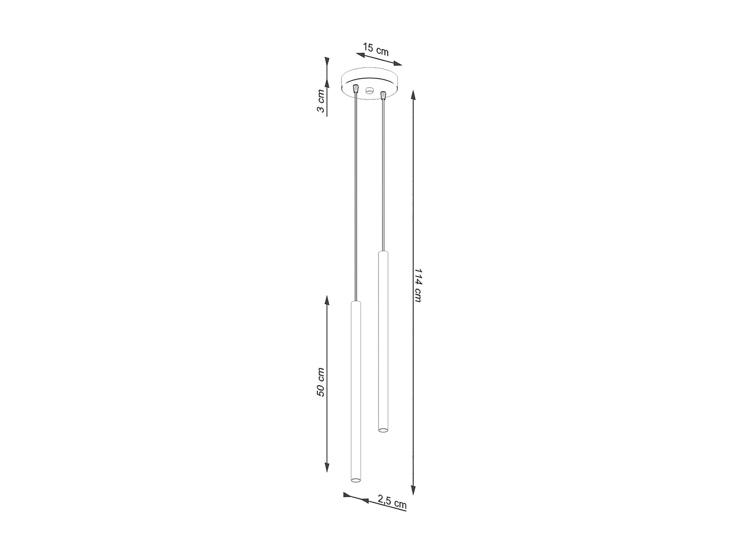 Lampe à suspension Brill moderne en acier - 2 sources lumineuses 4000K - L.15 x H.104 cm - vert olive
