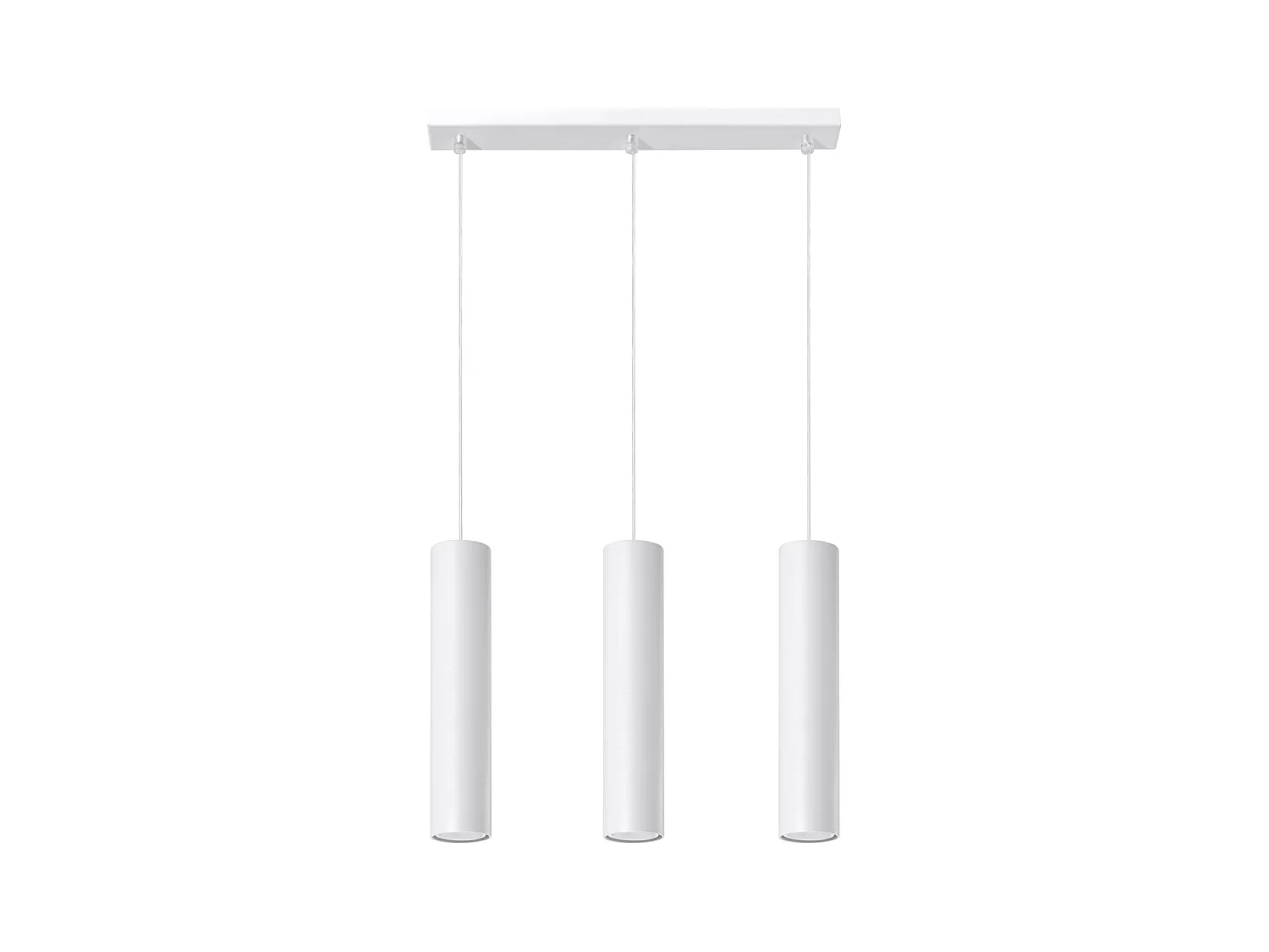 Lampes suspendues Toris moderne en acier - 3 sources lumineuses 3000K - L.45 x H.90 cm - blanc