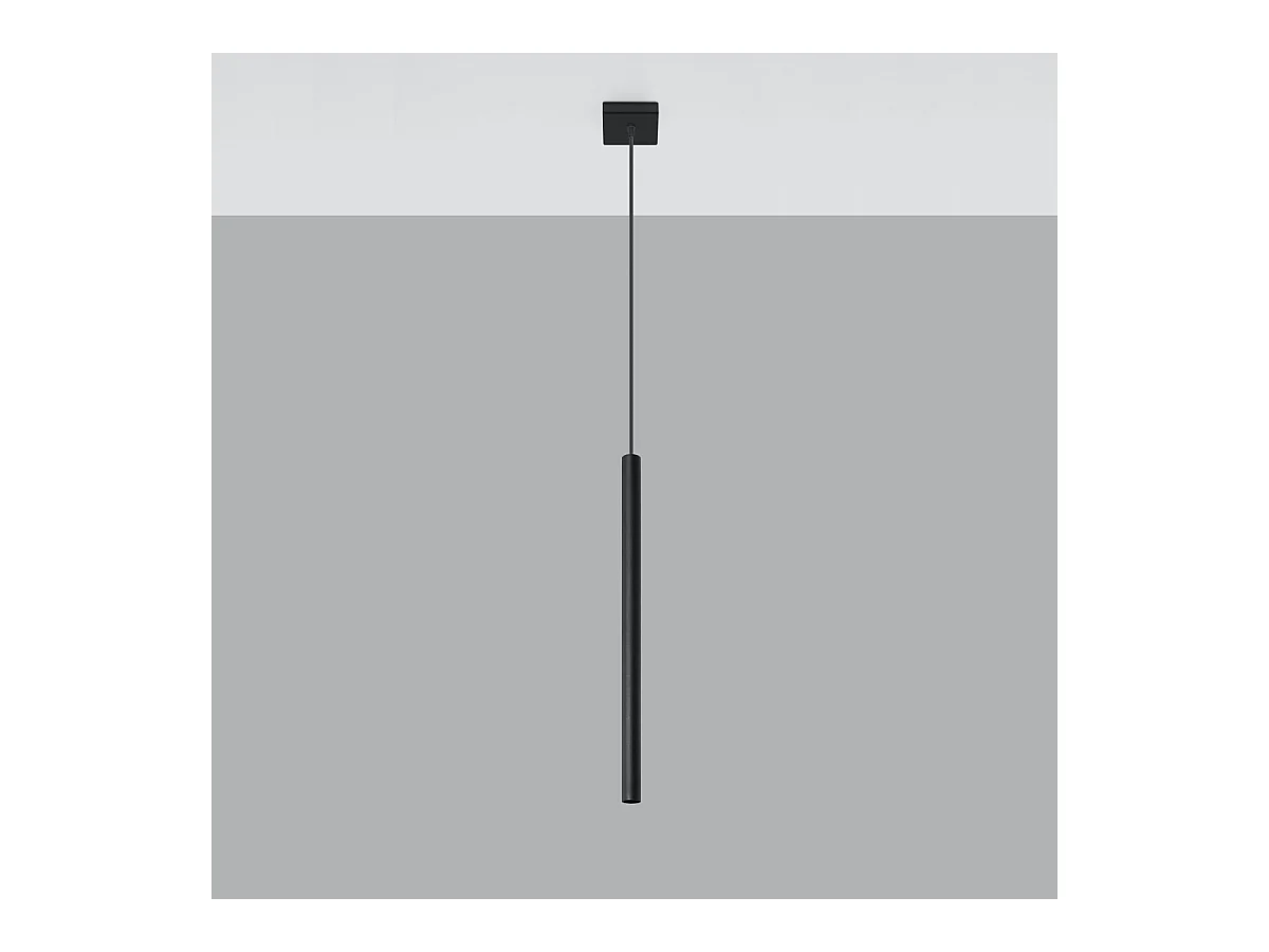 Lampy wiszące nowoczesny Brill, stal - 1 źródło światła 3000K - L.8 x H.100 cm - czarny