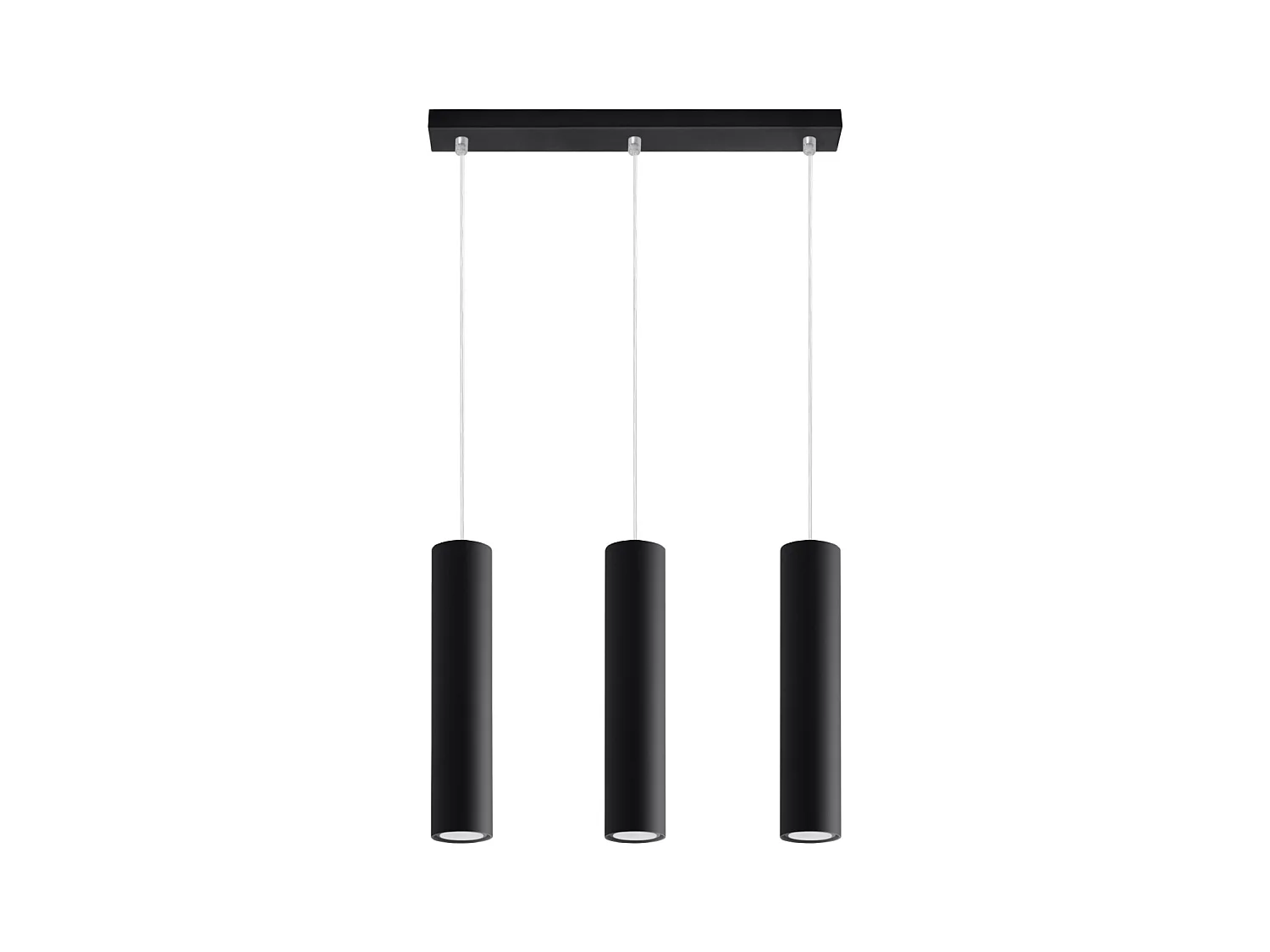 Hanglampen Toris modern van  - 3 lichtbronnen 4000K - L.45 x H.90 cm - zwart