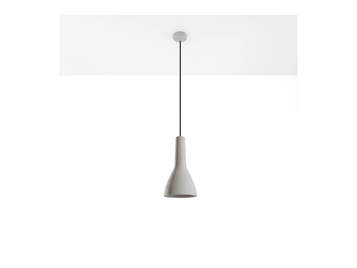 Lampy wiszące industrialny Opilme, beton - 1 źródło światła 3000K - L.17 x H.132 cm - szary