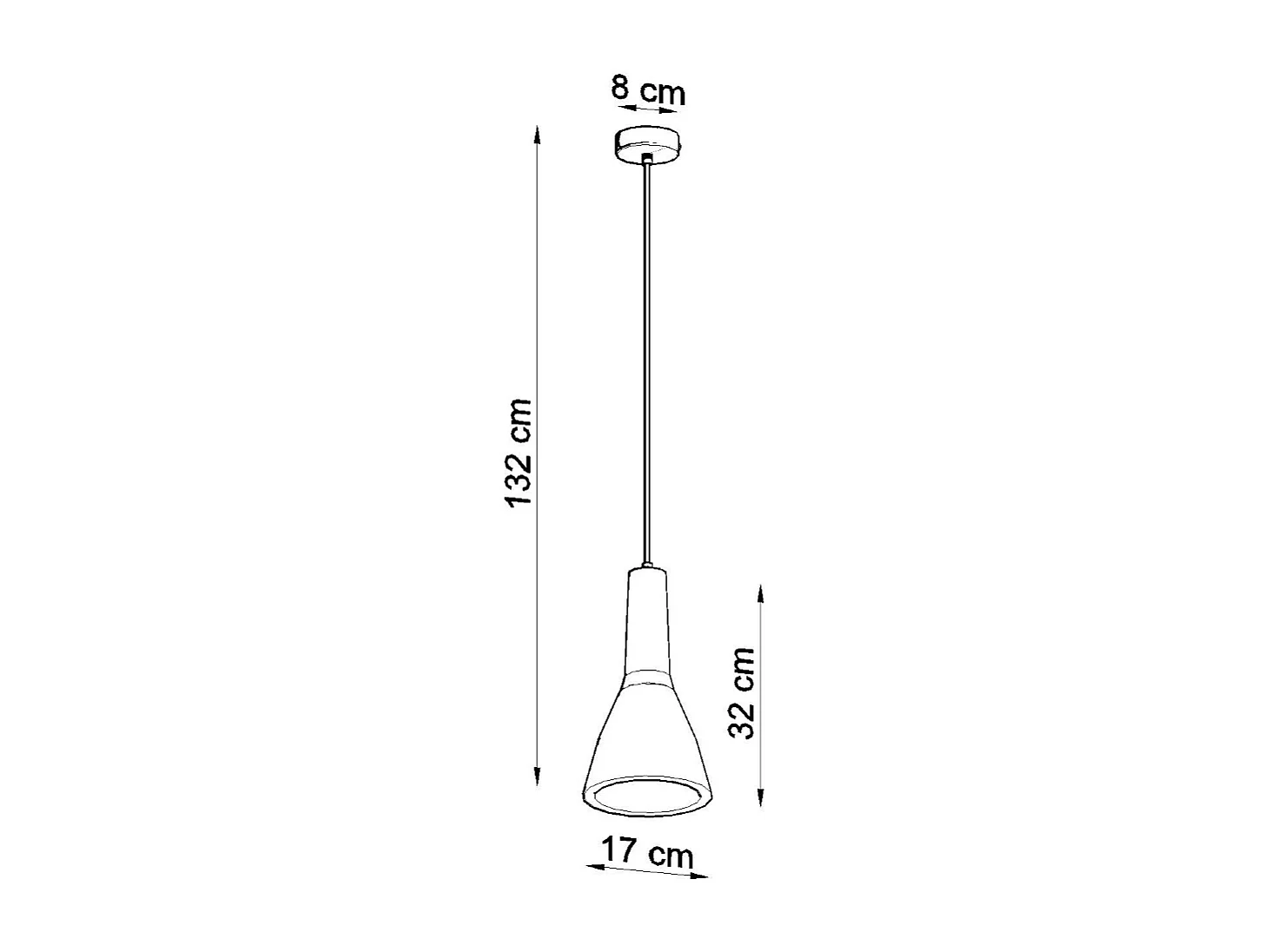 Lampes suspendues Opilme industriel en béton - 1 sources lumineuses 3000K - L.17 x H.132 cm - gris