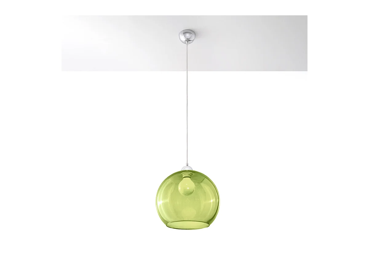 Lampade a sospensione Esfera minimalista di acciaio/vetro - 1 sorgenti luminose 3000K - L.30 x A.120 cm - verde