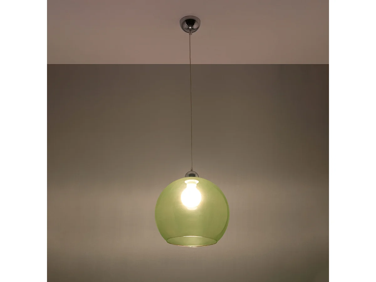 Lampes suspendues Esfera minimaliste en acier/verre - 1 sources lumineuses 3000K - L.30 x H.120 cm - vert