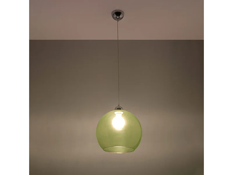 Lampes suspendues Esfera minimaliste en acier/verre - 1 sources lumineuses 3000K - L.30 x H.120 cm - vert