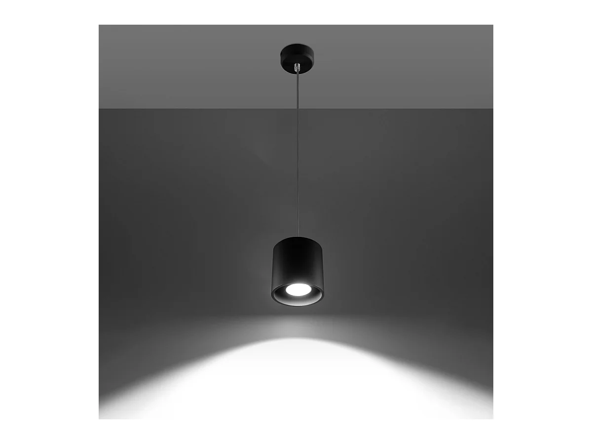 Lampade a sospensione Celeris moderno di alluminio - 1 sorgenti luminose 4000K - L.10 x A.110 cm - nero