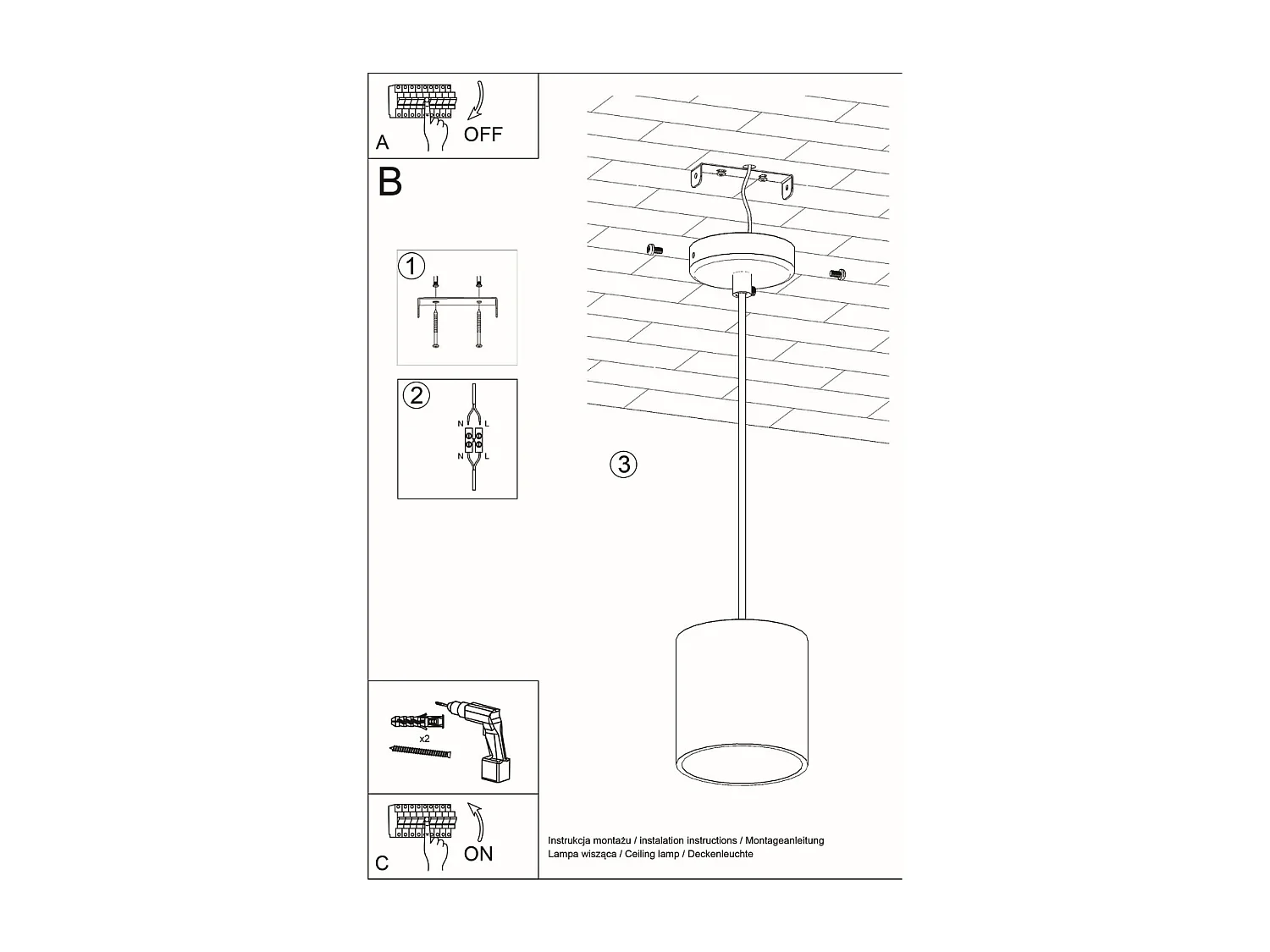 Lampes suspendues Celeris moderne en aluminium - 1 sources lumineuses 4000K - L.10 x H.110 cm - noir