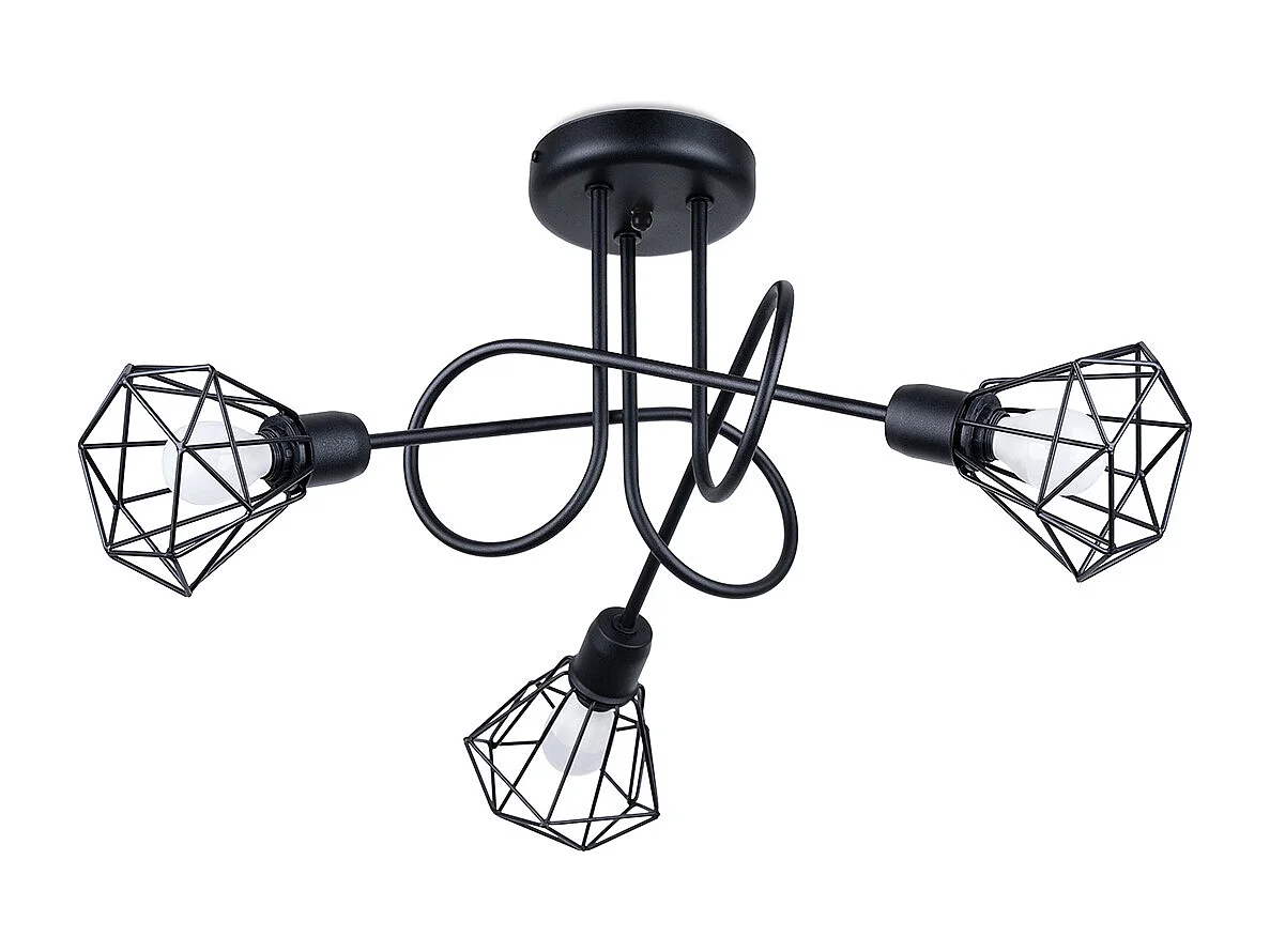 Kroonluchters Lunova modern van  - 3 lichtbronnen 3000K - L.48 x H.28,5 cm - zwart