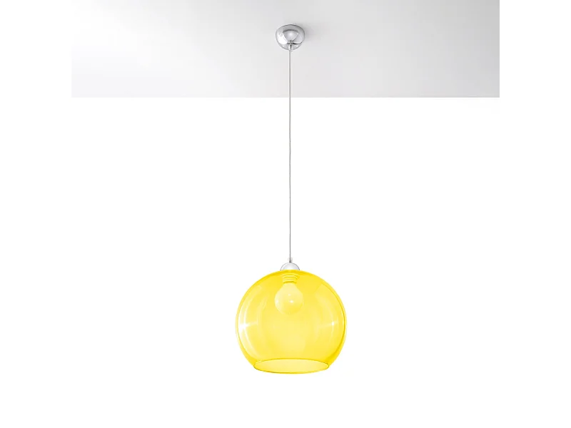 Hanglampen Esfera minimalistisch van  - 1 lichtbronnen 4000K - L.30 x H.120 cm - geel
