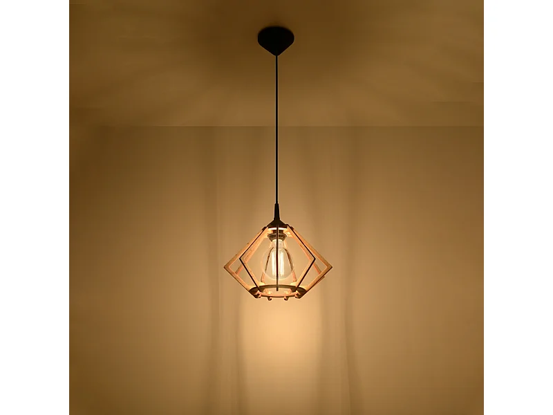 Lampy wiszące skandynawski Citrubloom, drewno - 1 źródło światła 3000K - L.27.5 x H.90 cm - naturalne drewno