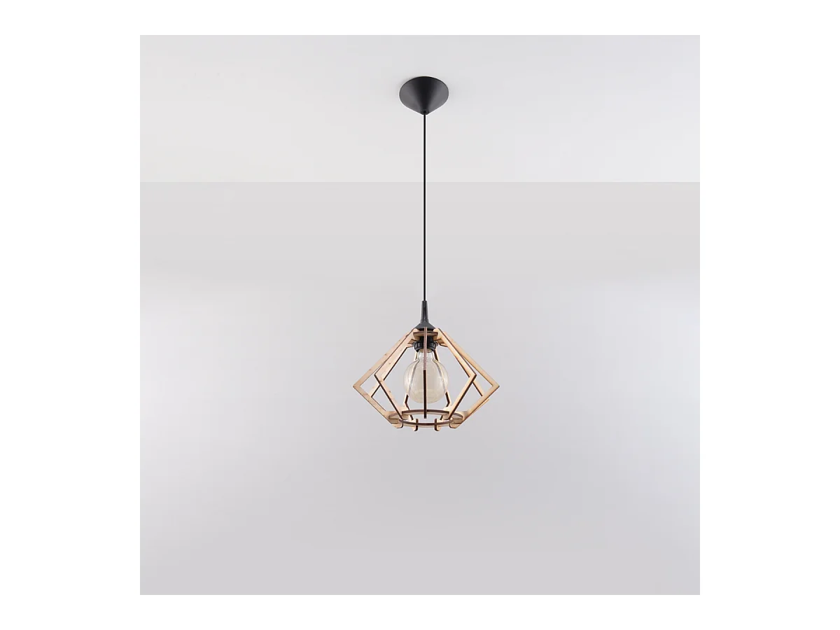 Lampy wiszące skandynawski Citrubloom, drewno - 1 źródło światła 3000K - L.27.5 x H.90 cm - naturalne drewno