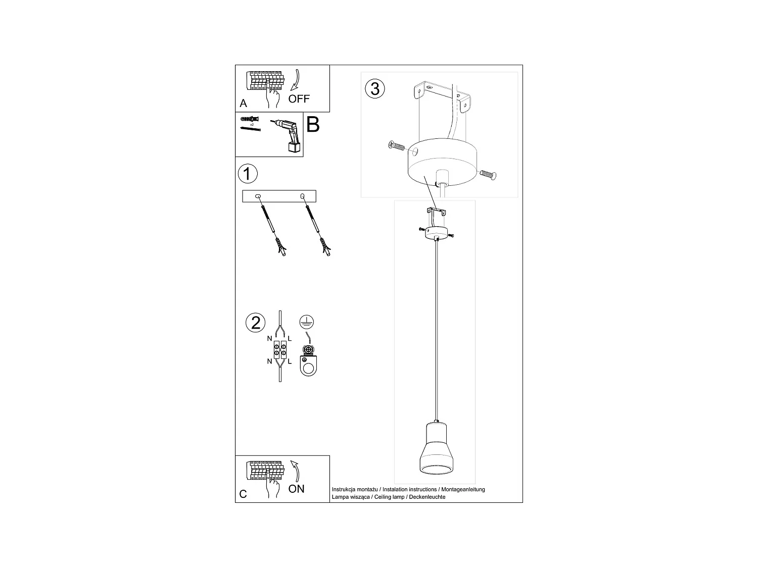 Hanglampen Polaric modern van  - 1 lichtbronnen 3000K - L.10 x H.120 cm - grijs/natuurlijk hout