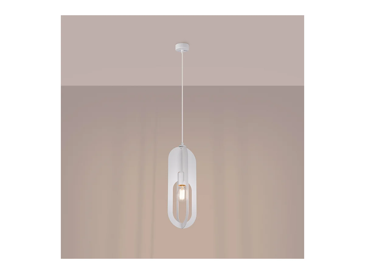 Hanglampen Synexus modern van  - 1 lichtbronnen 4000K - L.11 x H.140 cm - wit