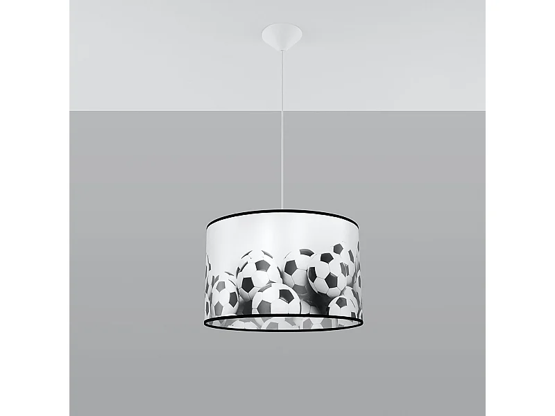 Lampes suspendues Calcio b moderne en PVC - 1 sources lumineuses 4000K - L.40 x H.82 cm - blanc noir