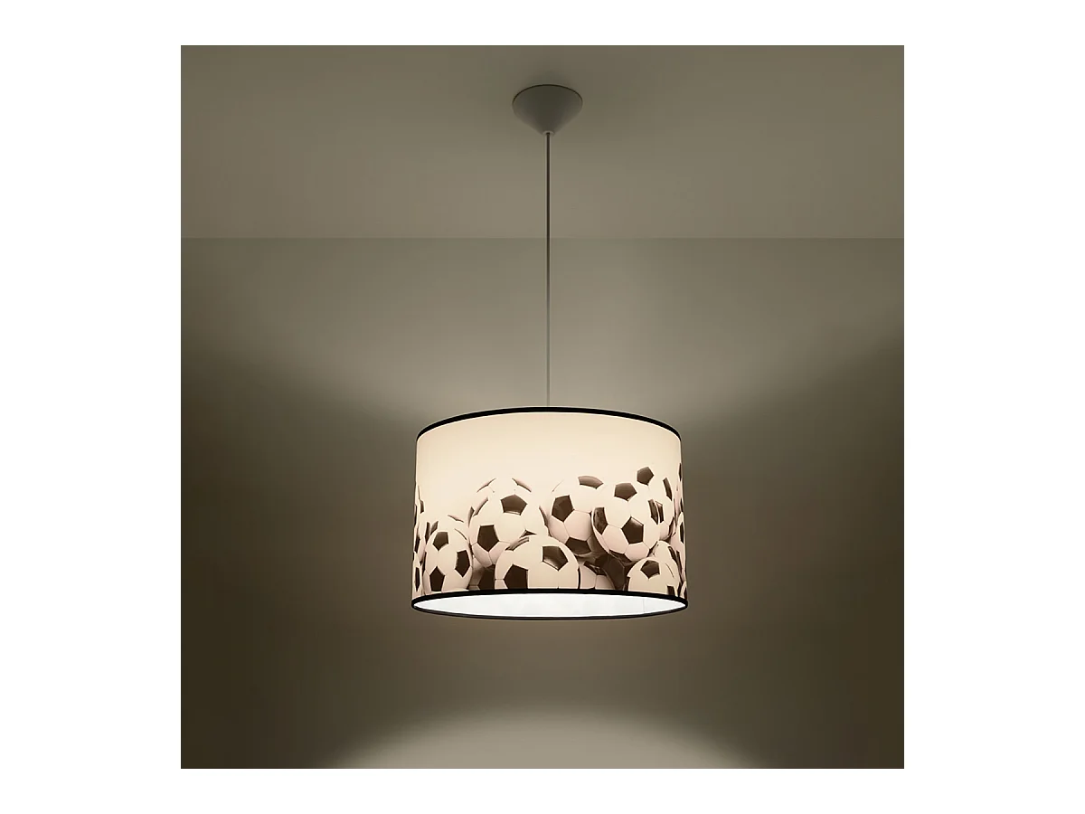 Lampes suspendues Calcio b moderne en PVC - 1 sources lumineuses 4000K - L.40 x H.82 cm - blanc noir
