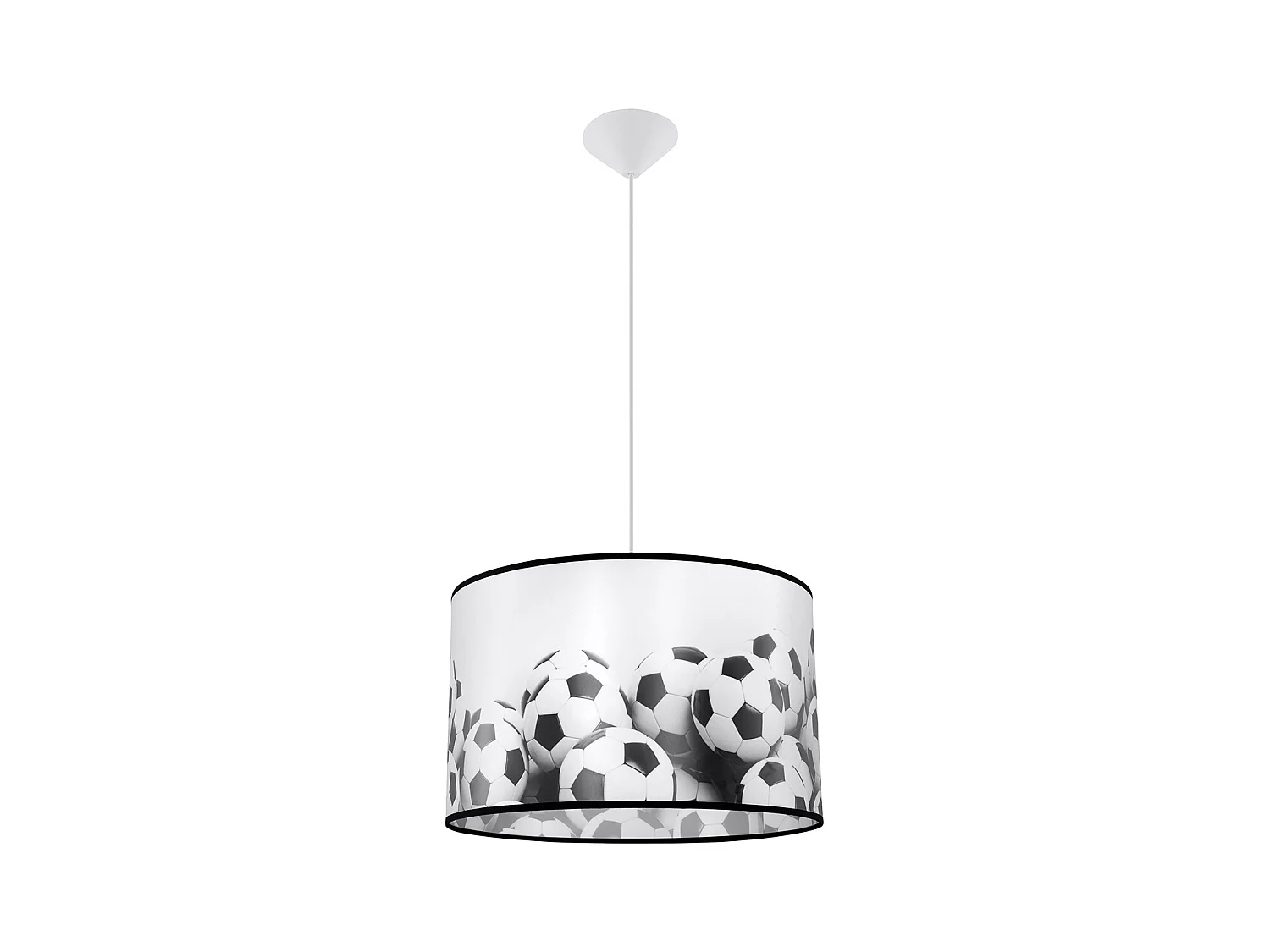 Lampes suspendues Calcio b moderne en PVC - 1 sources lumineuses 4000K - L.40 x H.82 cm - blanc noir