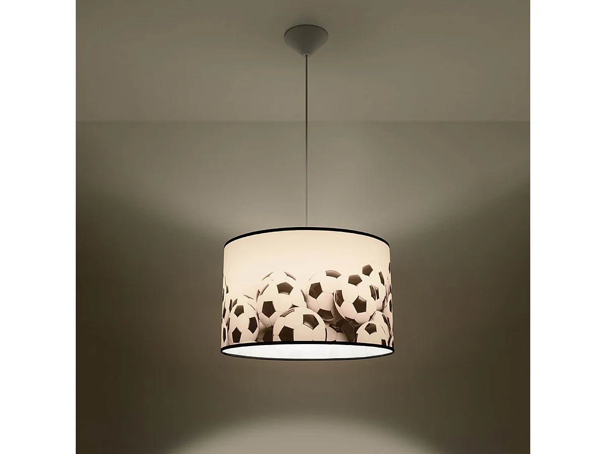 Lampes suspendues Calcio b moderne en PVC - 1 sources lumineuses 4000K - L.40 x H.82 cm - blanc noir