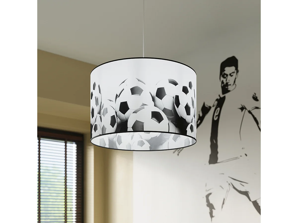 Lampes suspendues Calcio b moderne en PVC - 1 sources lumineuses 4000K - L.40 x H.82 cm - blanc noir