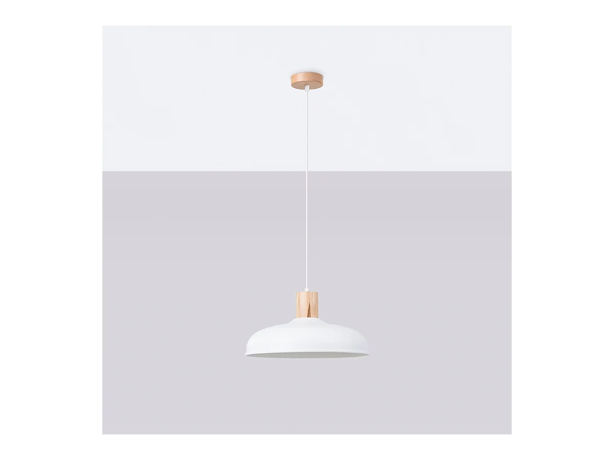 Lampes suspendues Velture scandinave en acier - 1 sources lumineuses 3000K - L.38 x H.120 cm - blanc