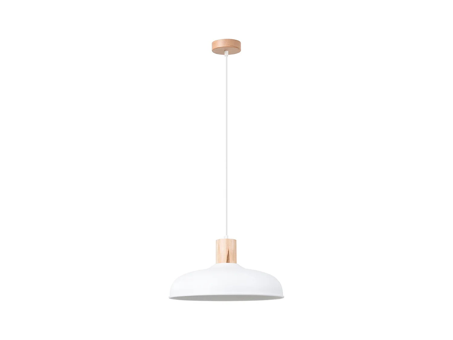Lampes suspendues Velture scandinave en acier - 1 sources lumineuses 3000K - L.38 x H.120 cm - blanc